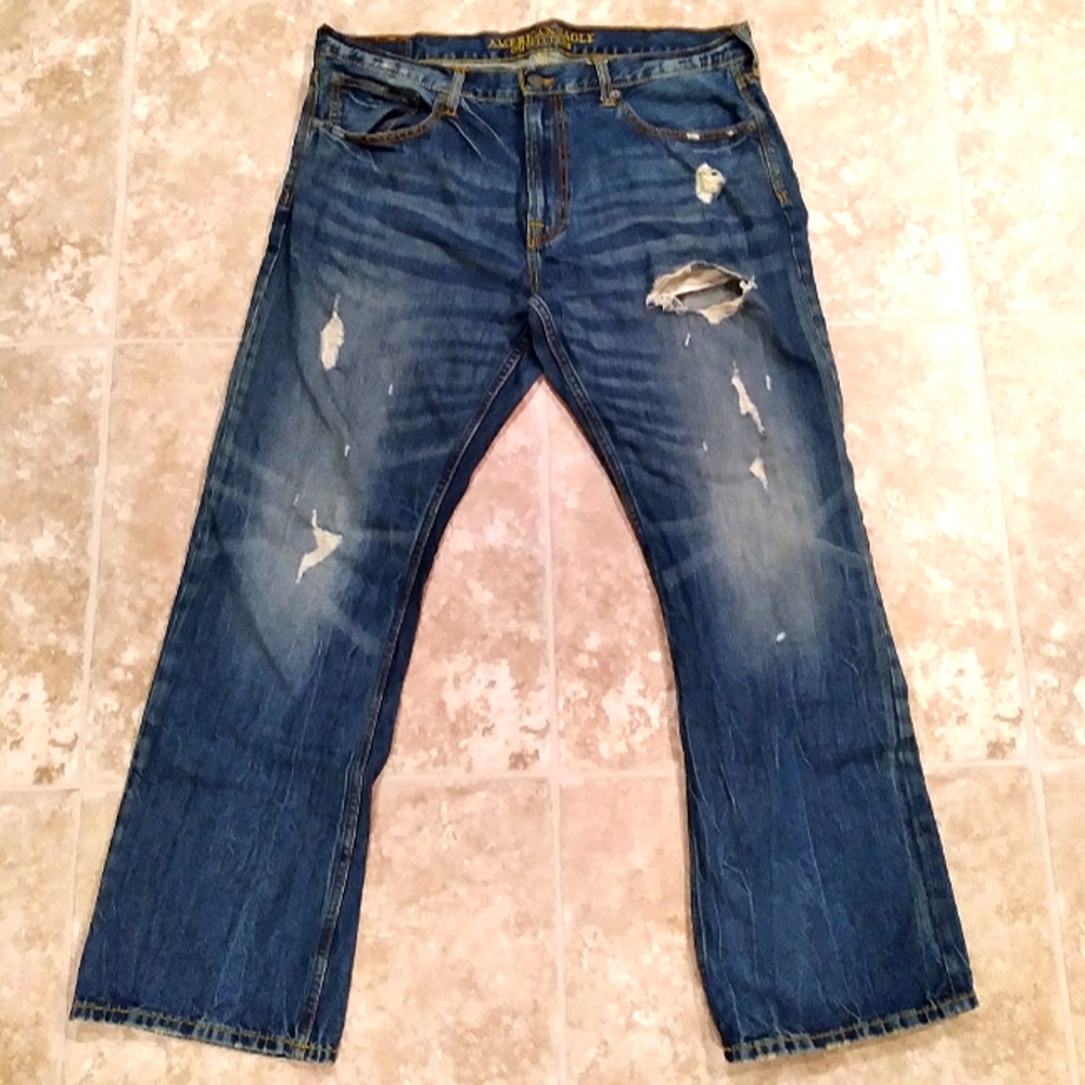 American Eagle Distressed Bootcut Jeans